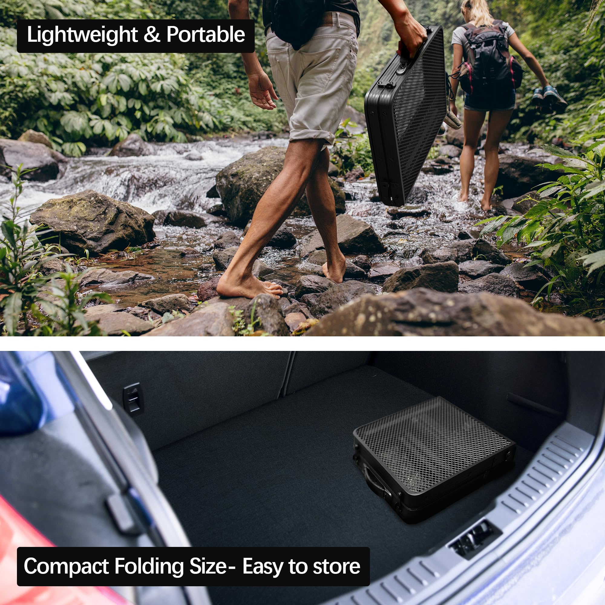 ALZEROOE adjustable legs shown at high position for versatile use