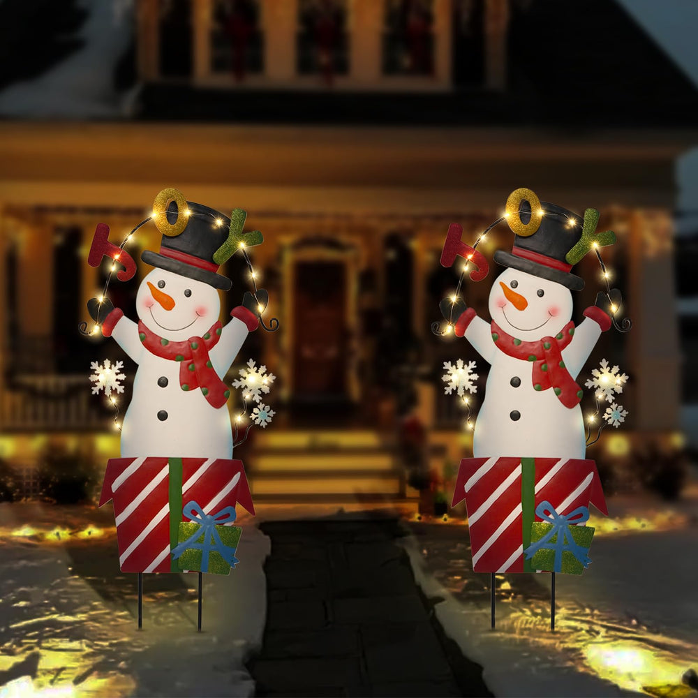 amadecohome multi-stake pathway display grouping stakes for cohesive holiday décor