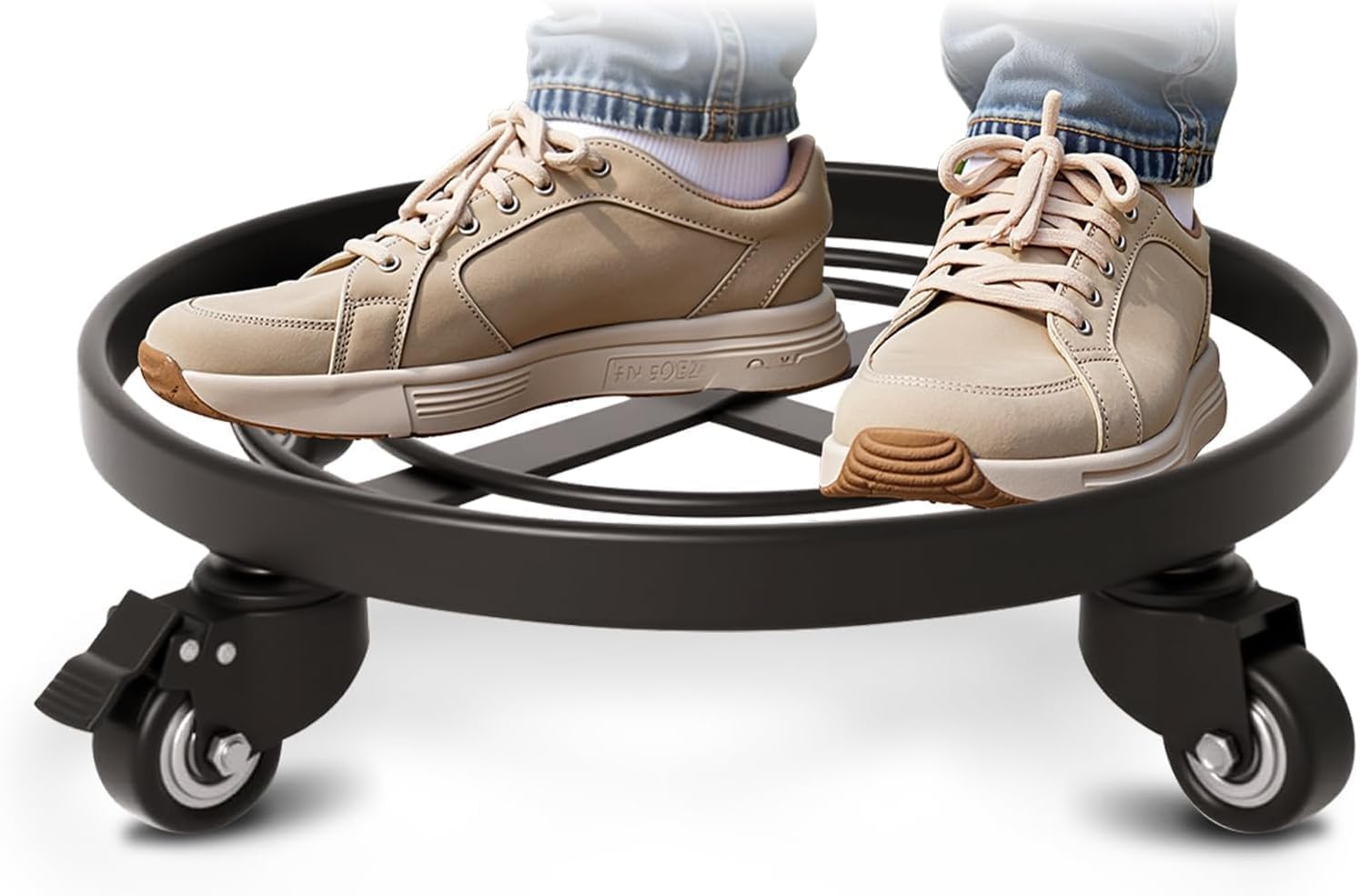 AMAGABELI front view of 12-inch plant caddy showing stable ring and benefits mobility