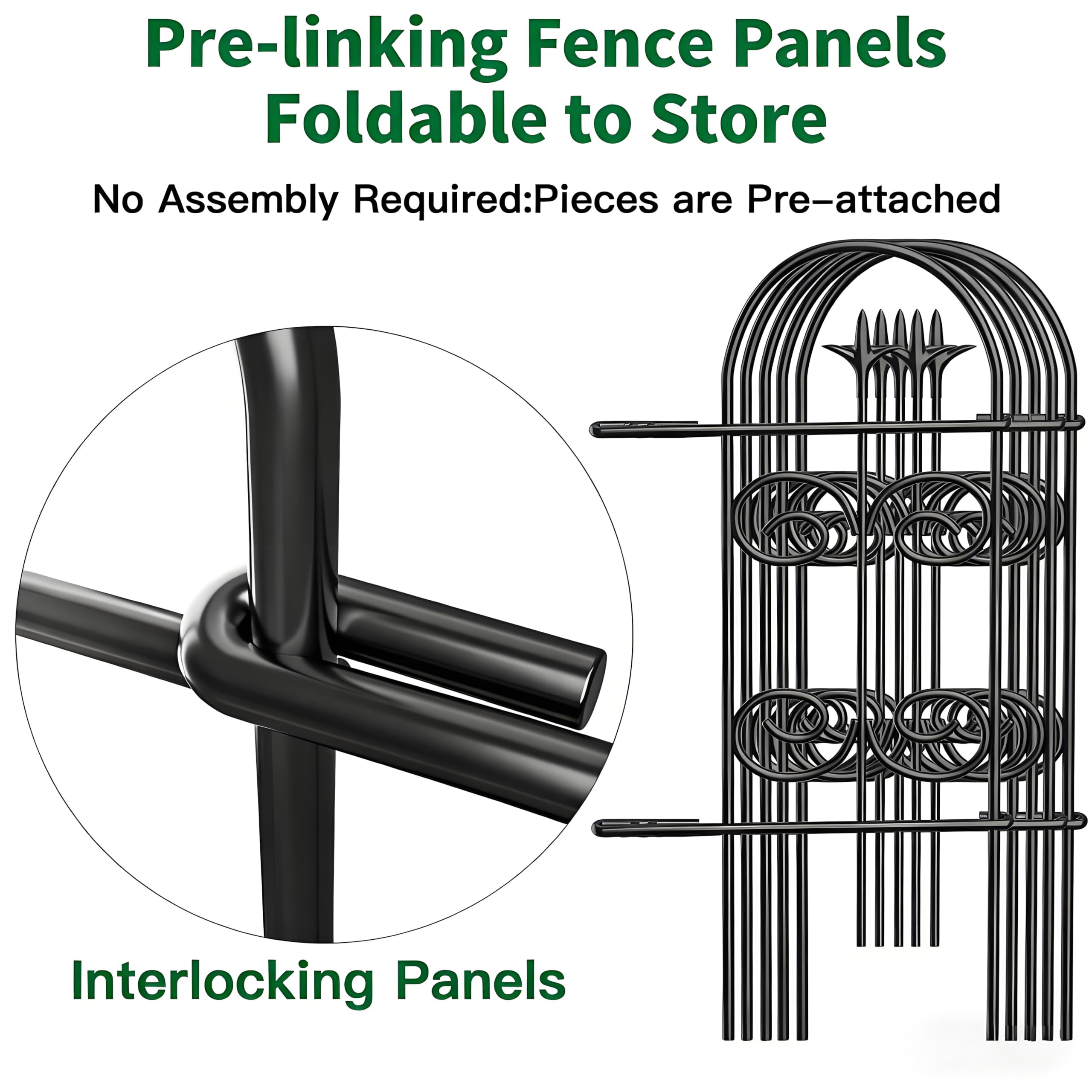 AMAGABELI folded pre-linked fence ready to unfold for quick installation