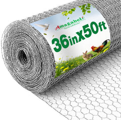 AMAGABELI front view of chicken wire roll showing product size and label for easy selection