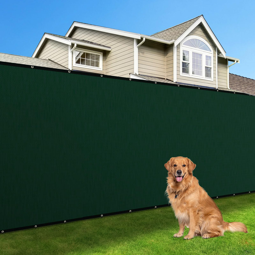 AMAGABELI front view of dark green privacy screen showing full panel and fit benefits