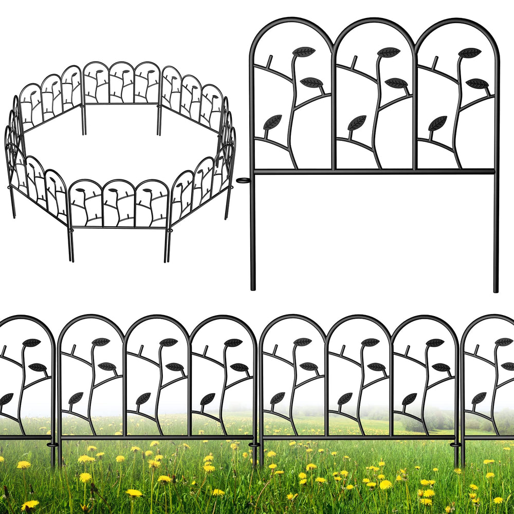 AMAGABELI front view of 6-panel fence showing full decorative border and curb appeal