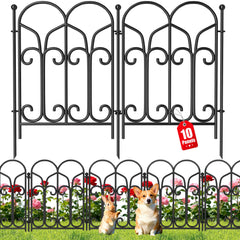 AMAGABELI front view of ten-panel fence showing full black border and neat curb appeal