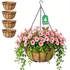 AMAGABELI front view of metal hanging basket showing classic silhouette and durable finish