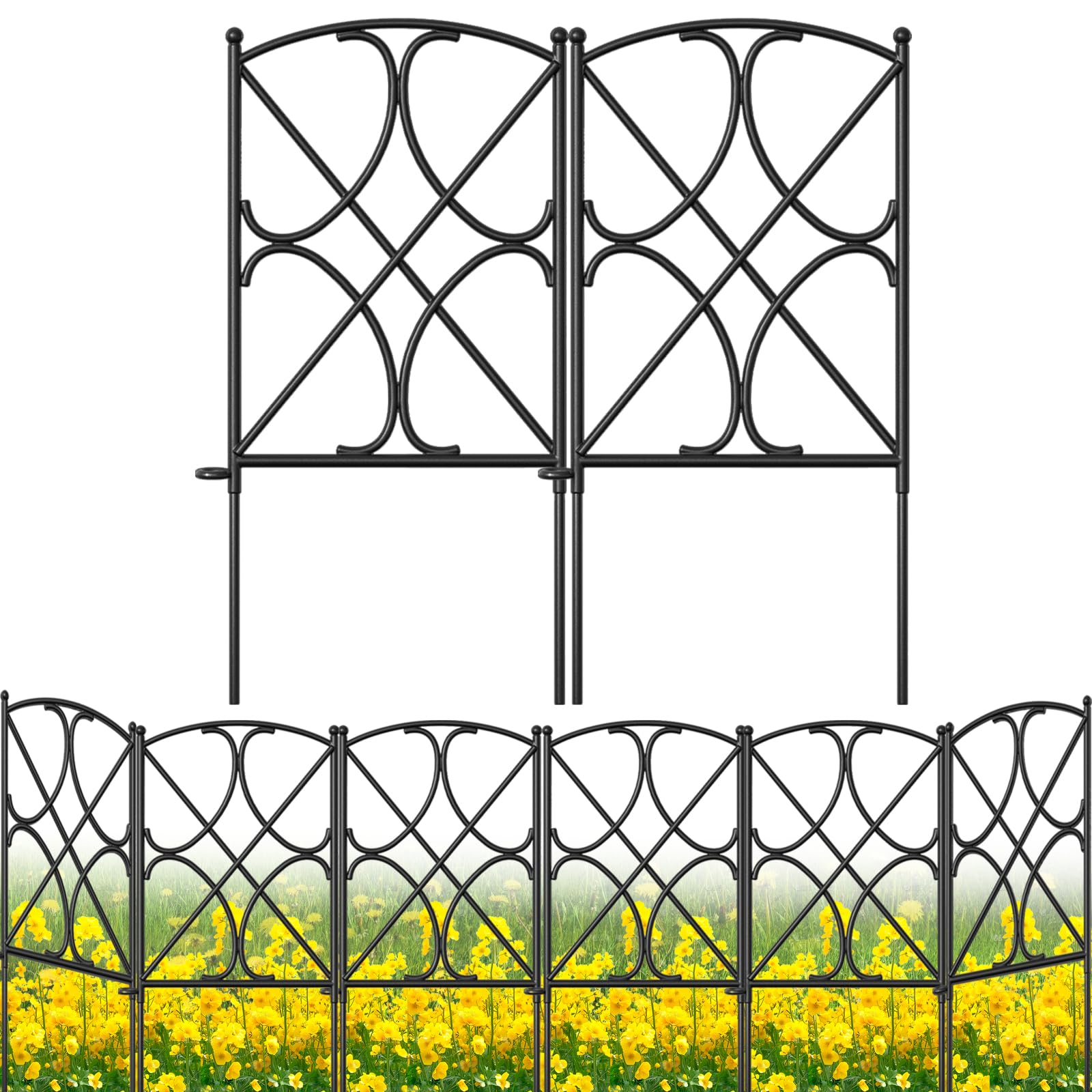 AMAGABELI GARDEN & HOME front view assembled fence showing clean border benefit