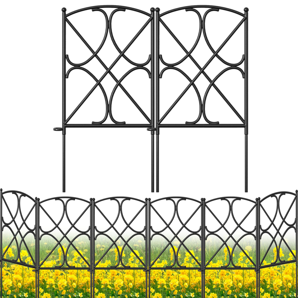 AMAGABELI GARDEN & HOME front view assembled fence showing clean border benefit