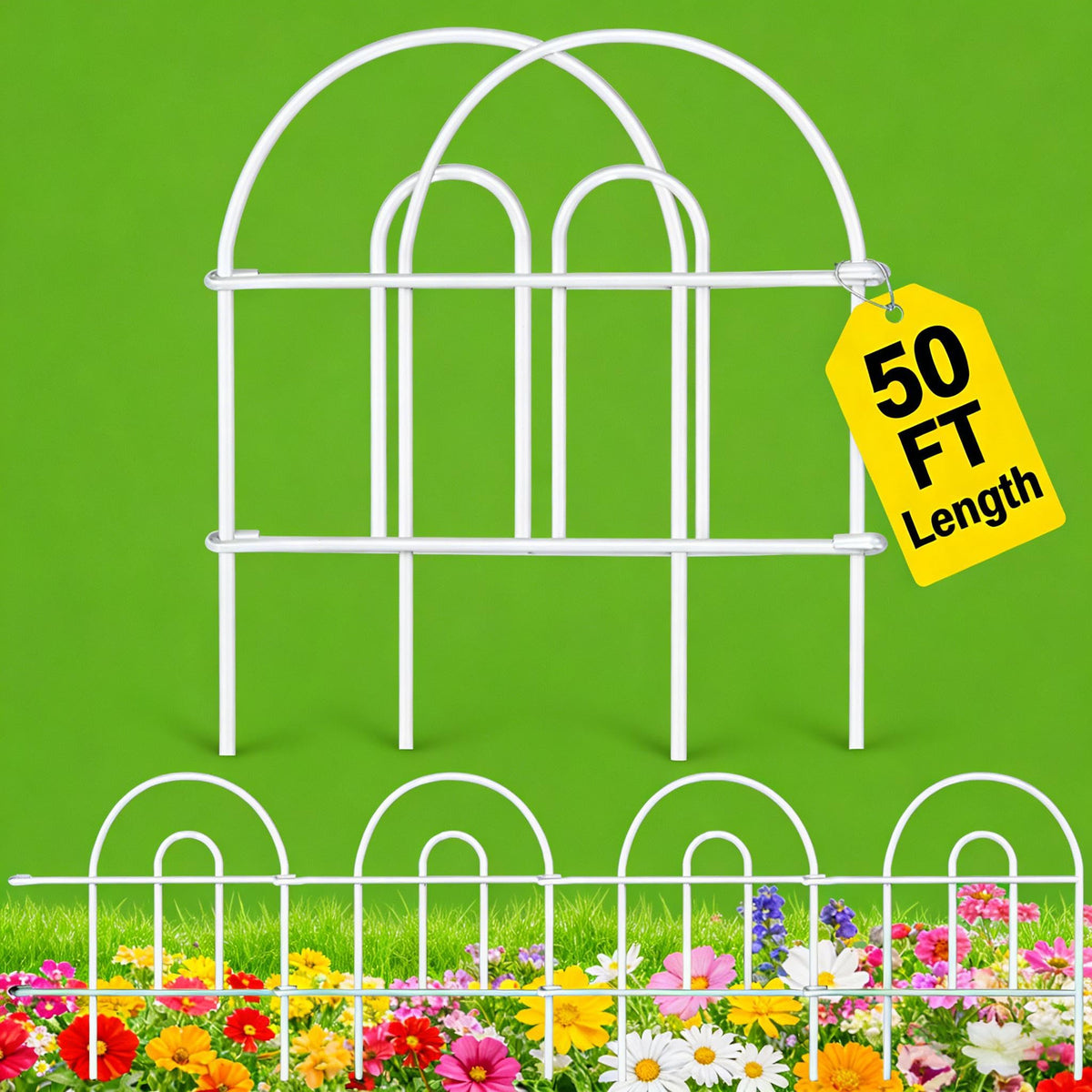 AMAGABELI front view full 50ft fence showing clean border benefit