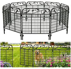 AMAGABELI front view full 12ft fence showing decorative border and durable frame benefit