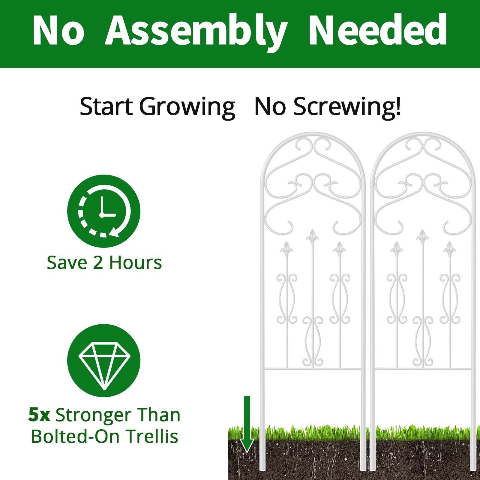 AMAGABELI GARDEN & HOME trellis installed in a planter providing space-saving vertical growth