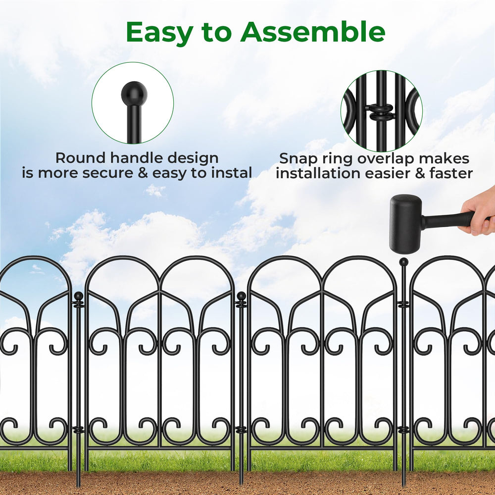 AMAGABELI fence installed around flower bed keeping plants protected and edges tidy