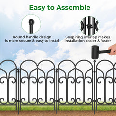 AMAGABELI fence installed around flower bed keeping plants protected and edges tidy