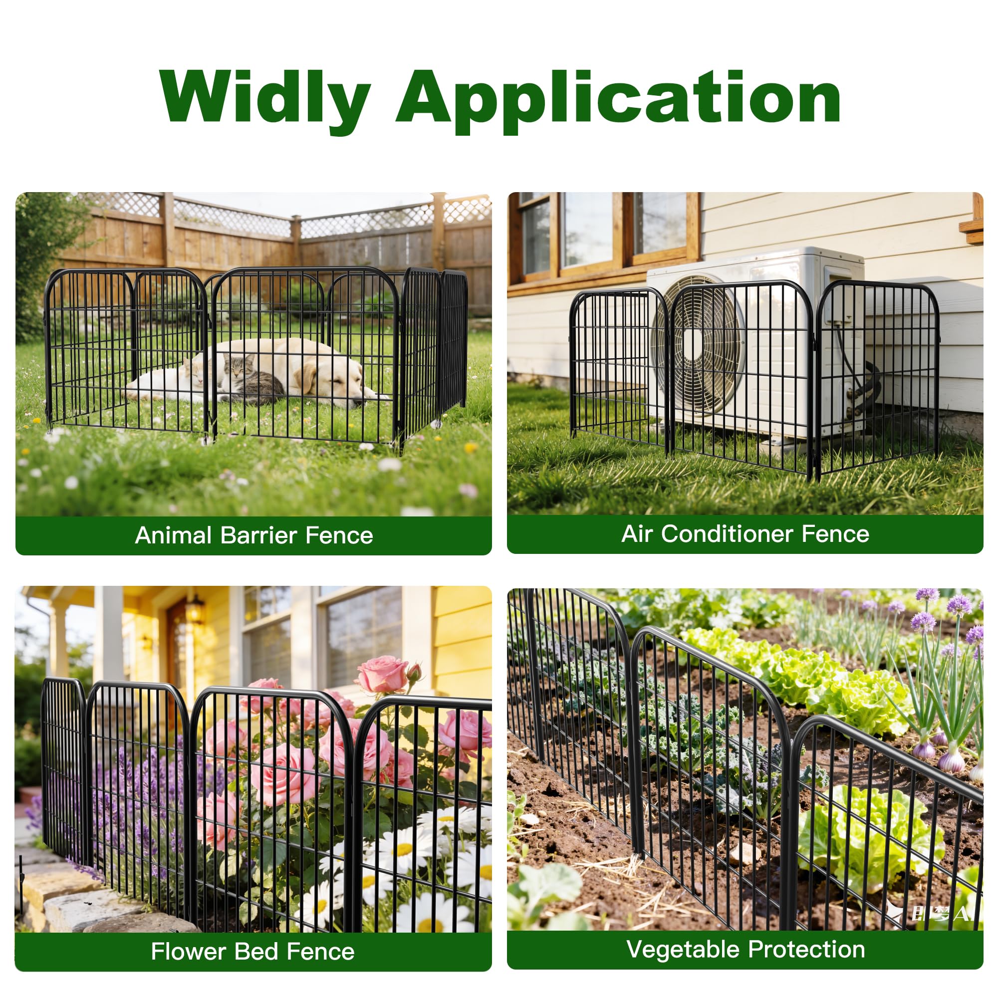 AMAGABELI fence around flower bed showing decorative edging and plant protection
