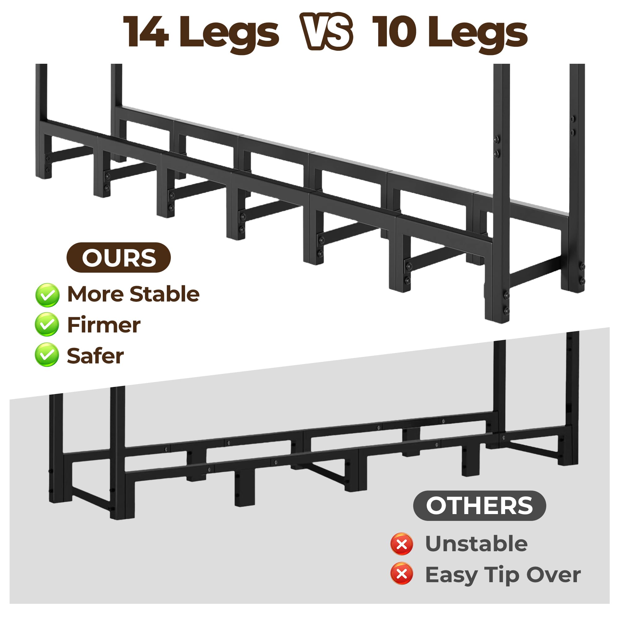 Amagabeli lock rings and leg connections securing rack for family safety benefit