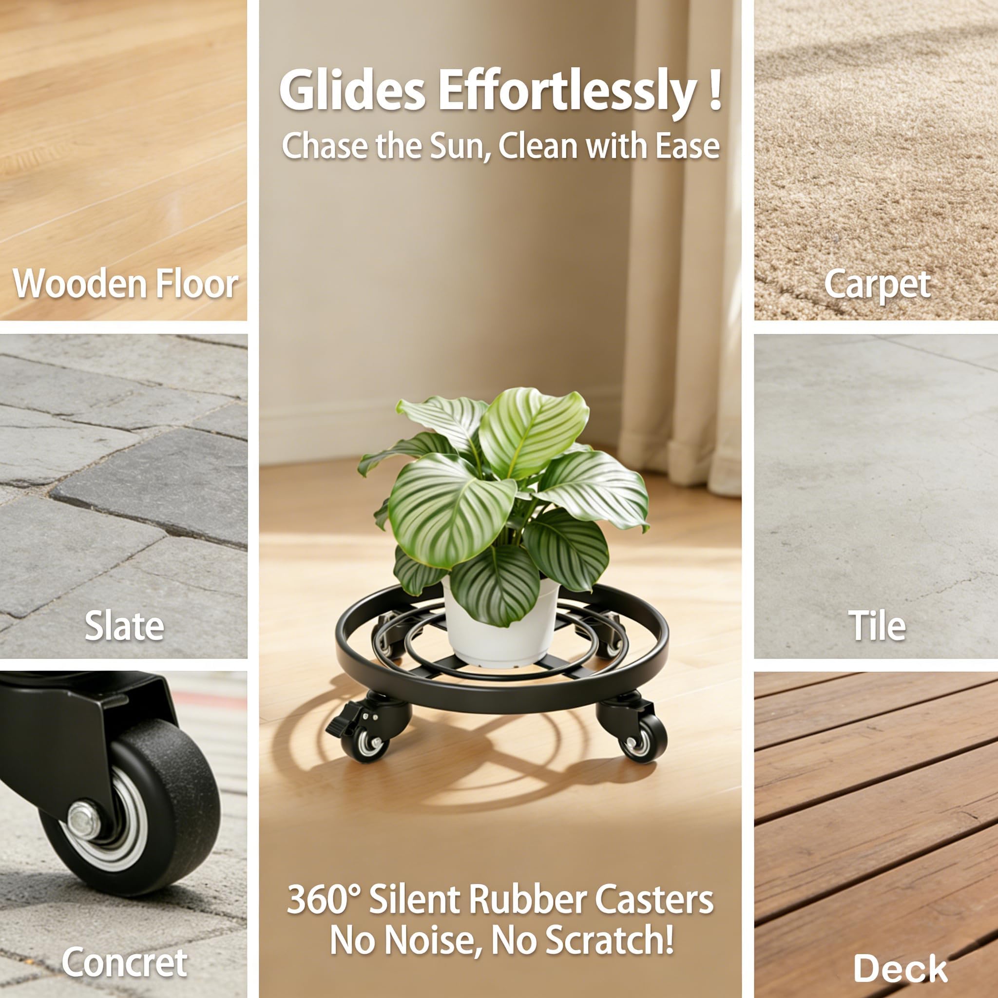 AMAGABELI on patio with large planter showing outdoor durability and drainage benefit