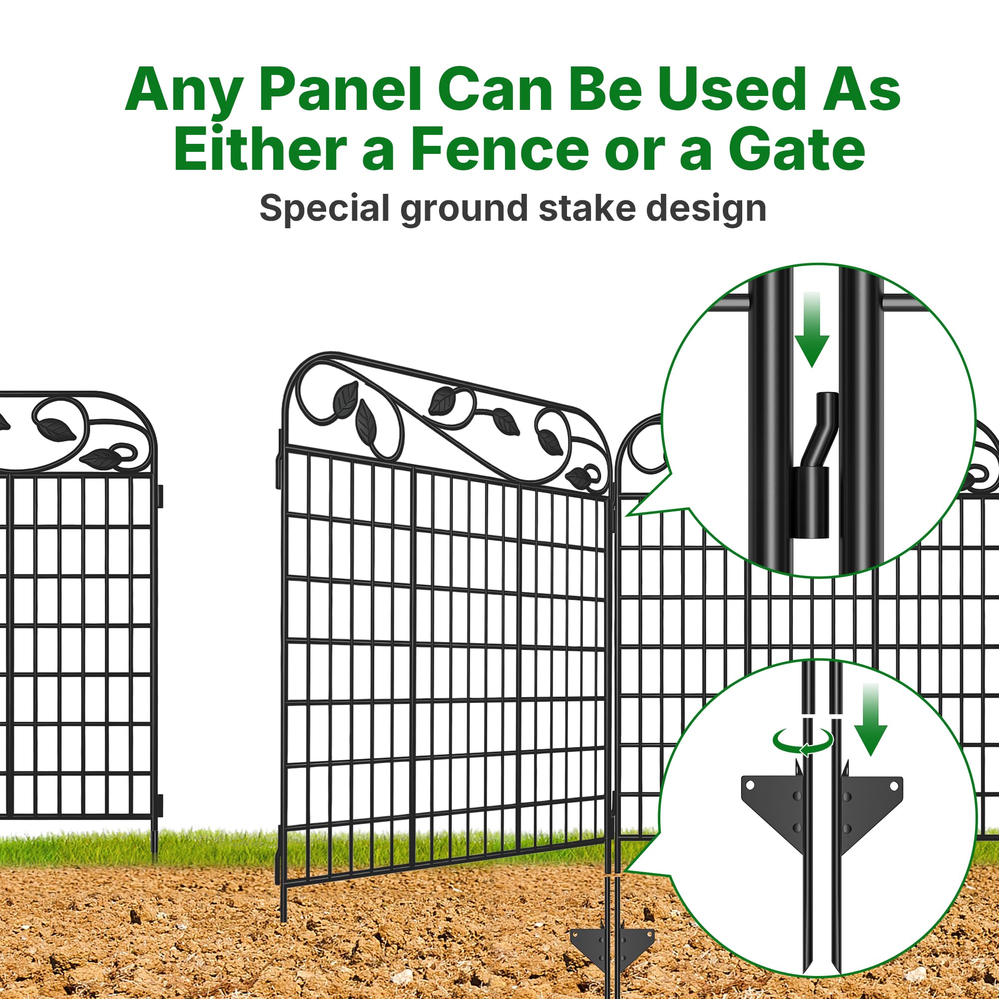 AMAGABELI panel inserted into soil showing no-tools installation and quick setup benefit
