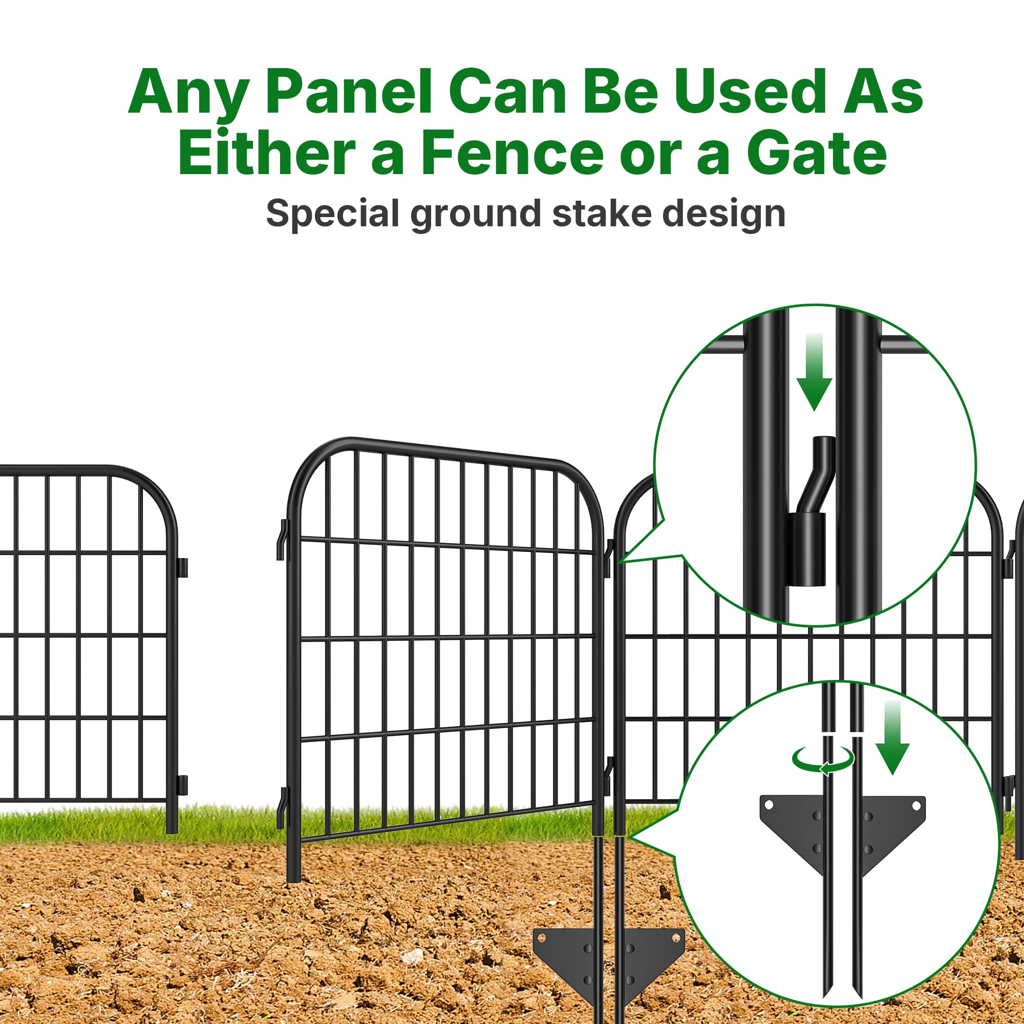 AMAGABELI panel staked into garden soil showing easy no-dig installation benefit