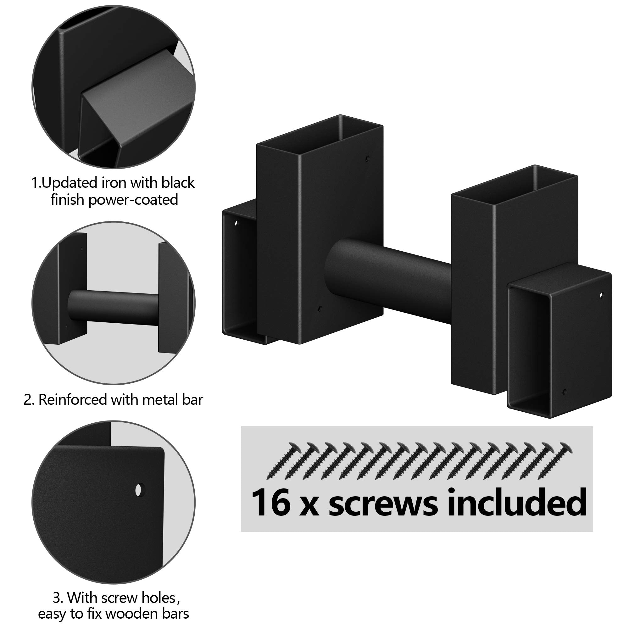 AMAGABELI GARDEN & HOME brackets beside a 2x4 showing scale and customizable length