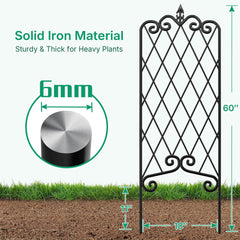 AMAGABELI trellis staked in a flower bed providing space-saving support