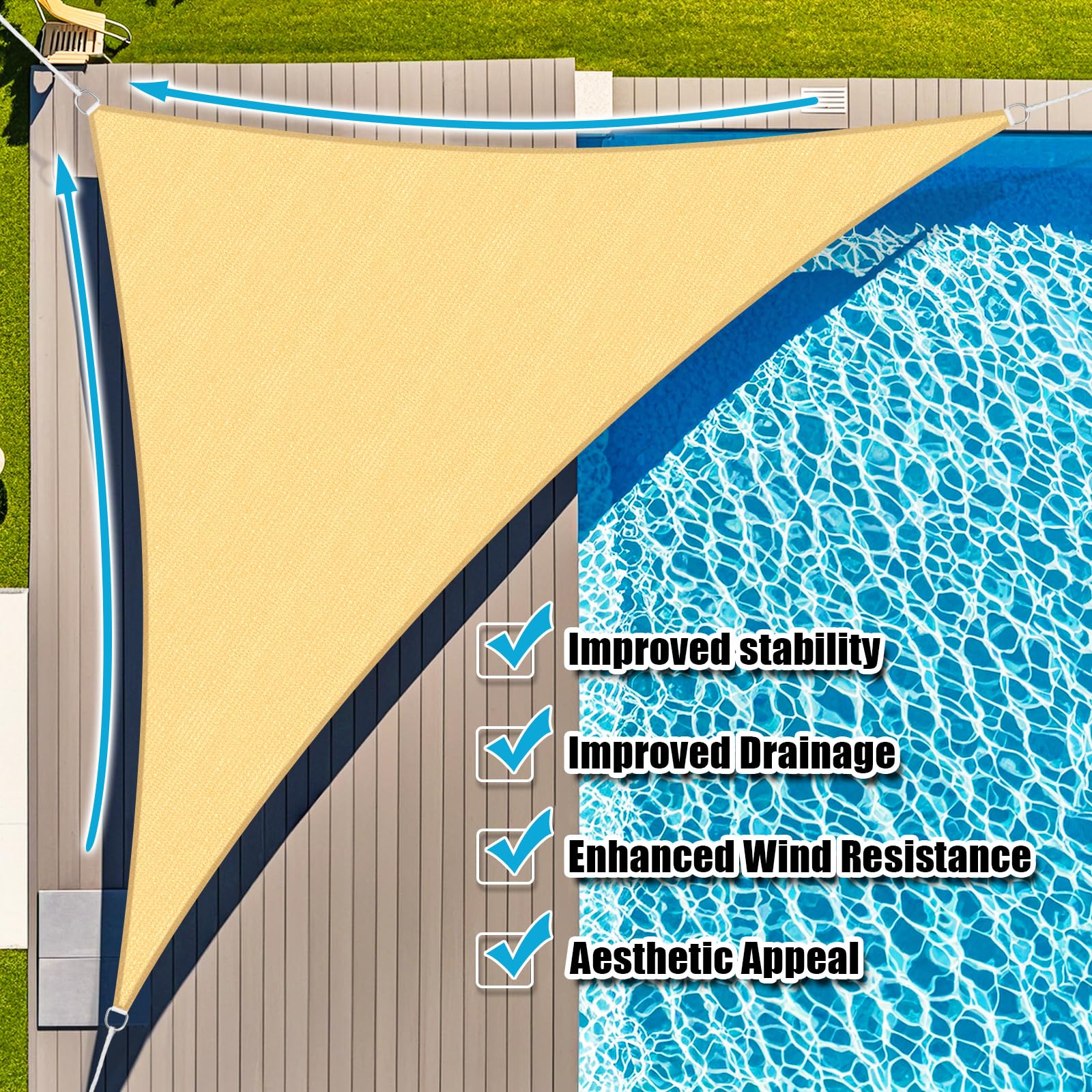 Amagenix lifestyle shot of shade sail over patio for comfortable outdoors