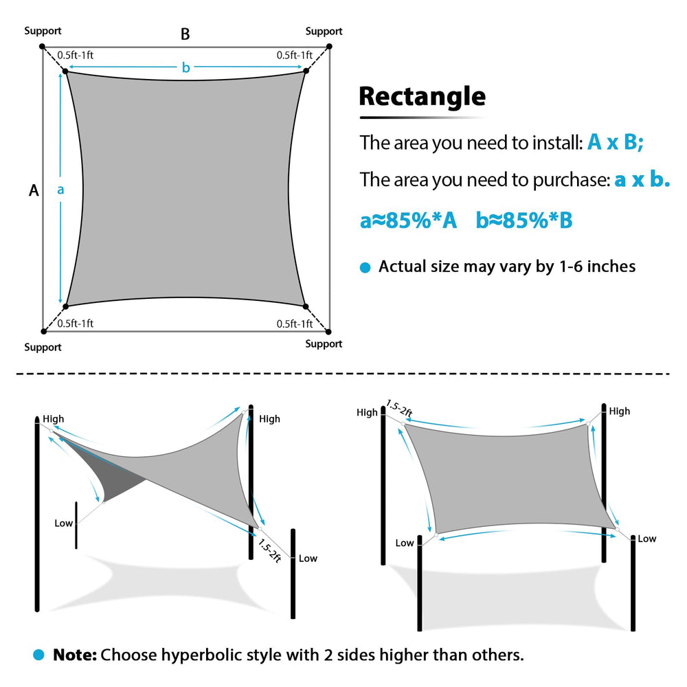 Amagenix scale comparison with outdoor furniture illustrating true 16x20 coverage