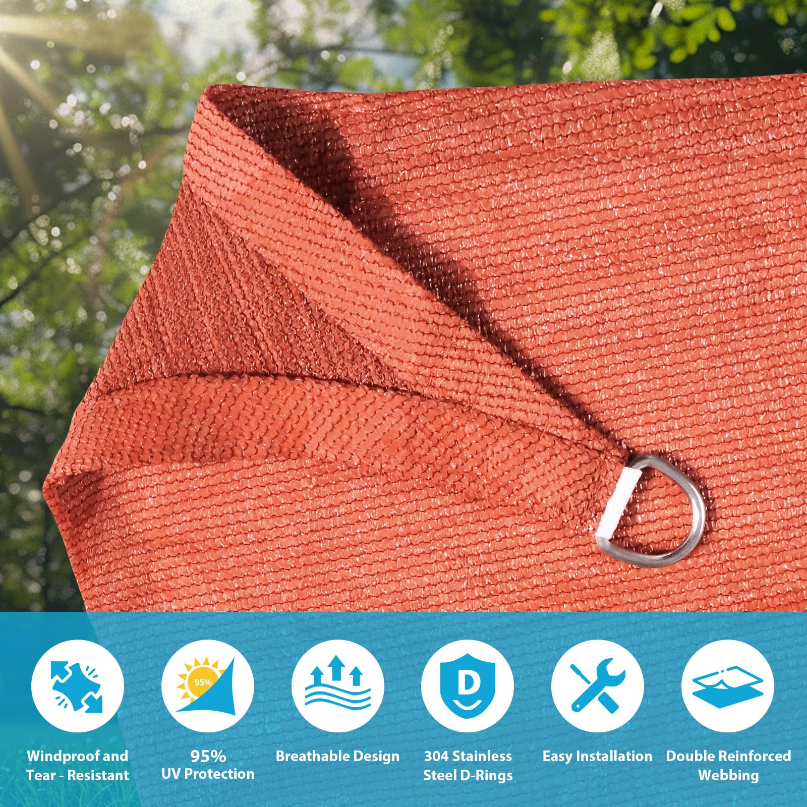 Amagenix stainless D-ring and stitched edge detail for long-lasting strength