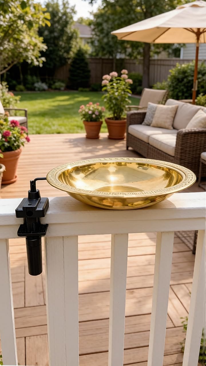 AMAURAS lifestyle balcony setting with plants shows ideal mounting location