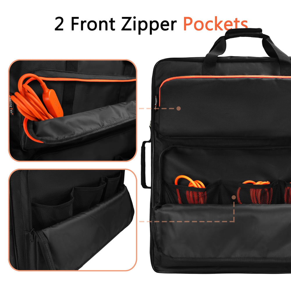 Amazing Fair dual handles lifted to show easy short-distance carrying and reinforced stitching