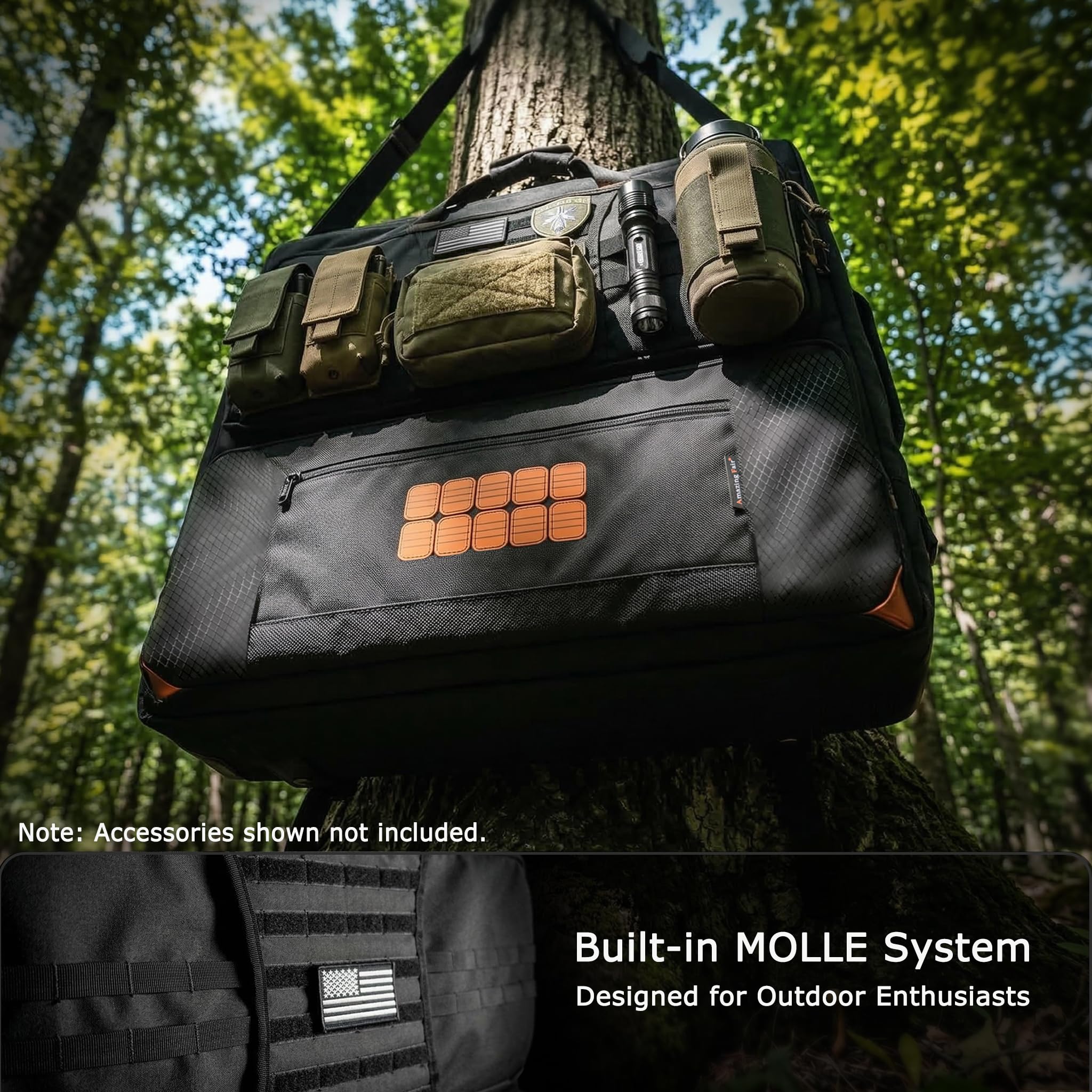 Amazing Fair close-up of MOLLE webbing and metal D-ring for modular attachments