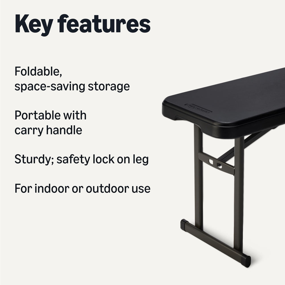 Amazon Basics folded bench with built-in handle for easy carrying benefit convenience