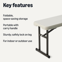 Amazon Basics folded bench highlighting integrated carry handle for convenient transport