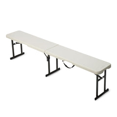 Amazon Basics front view of white 6-foot bench showing seating surface and legs for easy seating