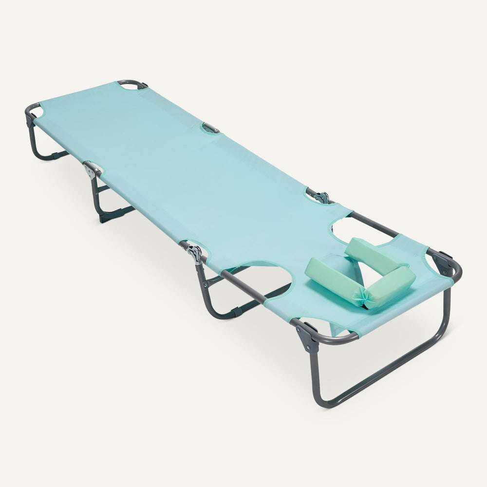 Amazon Basics chaise in use poolside showing adjustable comfort and leisure benefit