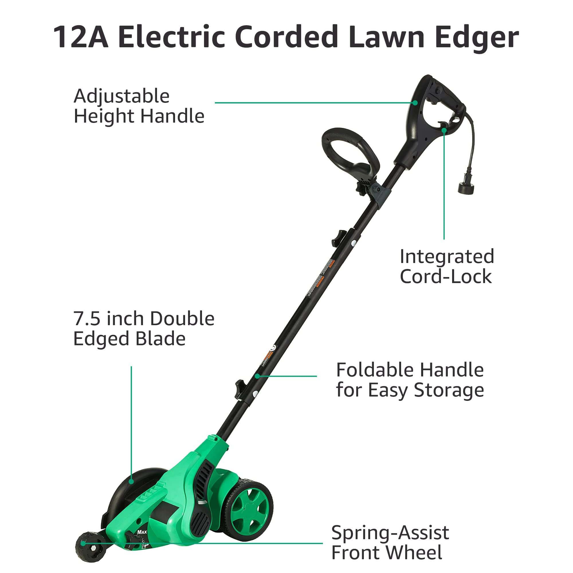 Amazon Basics close-up of 7.5 inch double-edged blade highlighting durable cutting edge