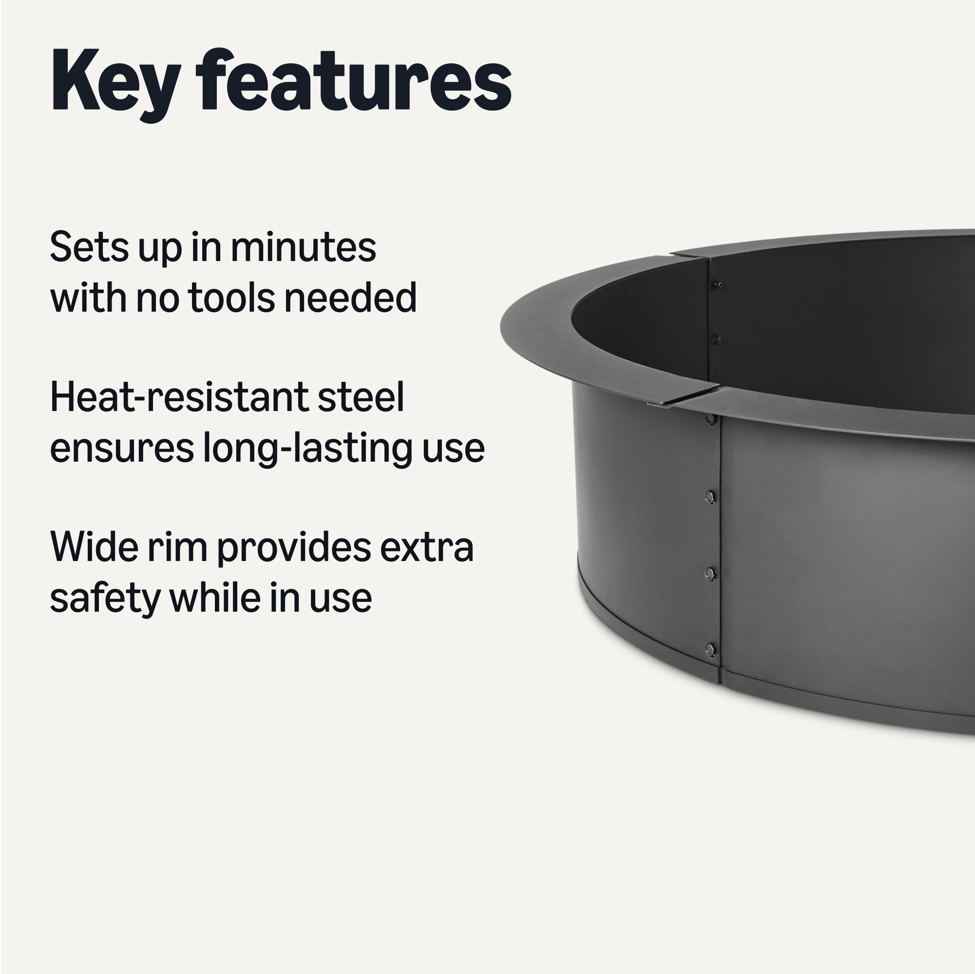 Amazon Basics close-up of black high-temp coating highlighting rust resistance