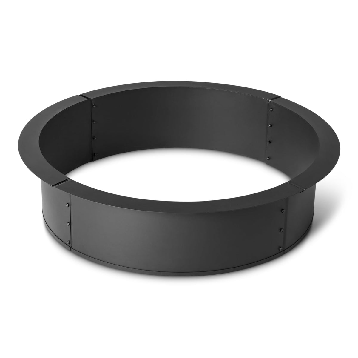 Amazon Basics front view of fire pit ring showing stable base and rim for safer gatherings