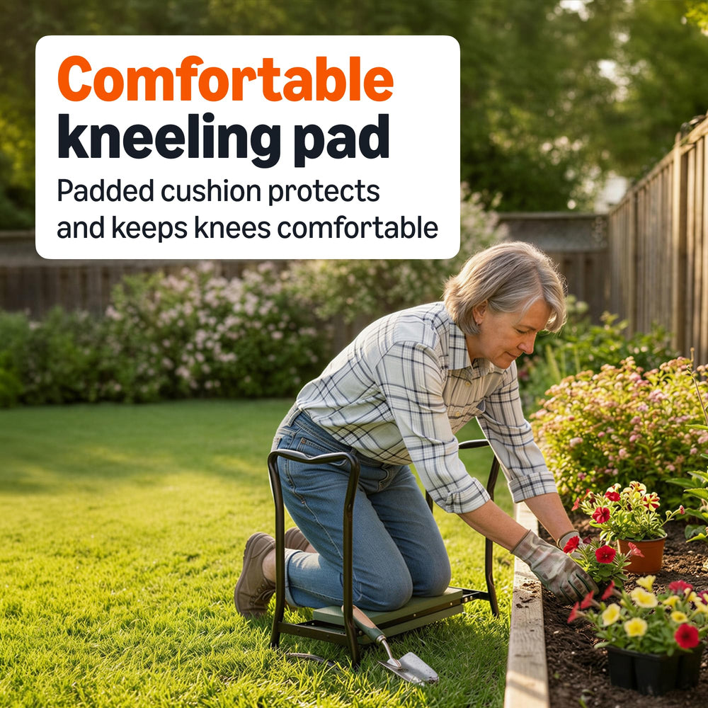 Amazon Basics close-up of padding texture highlighting cushioning for knees and seat