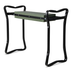 Amazon Basics front view of garden stool showing padded top and frame for comfortable use