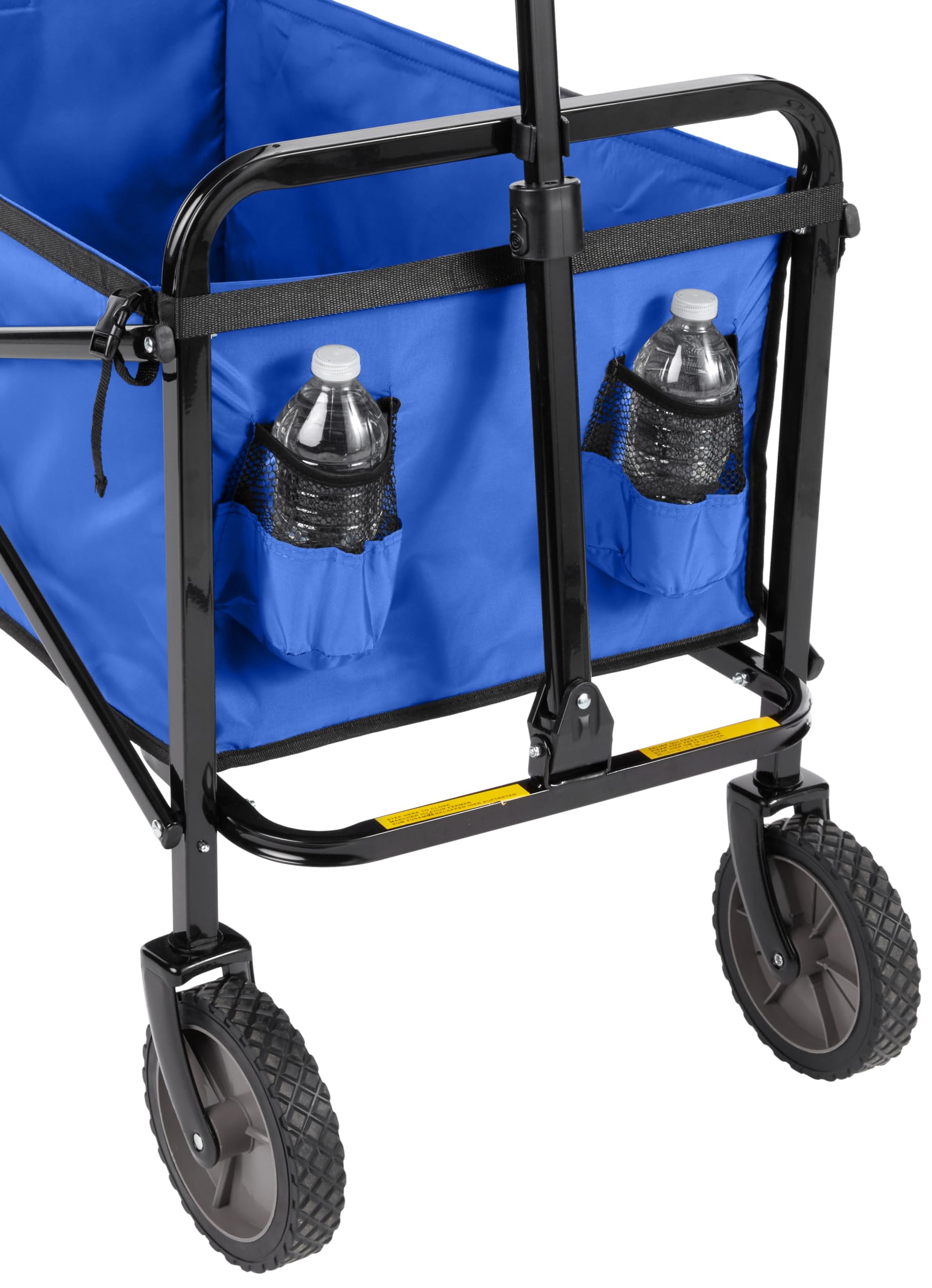 Amazon Basics close-up of handle and steel frame for stable maneuvering