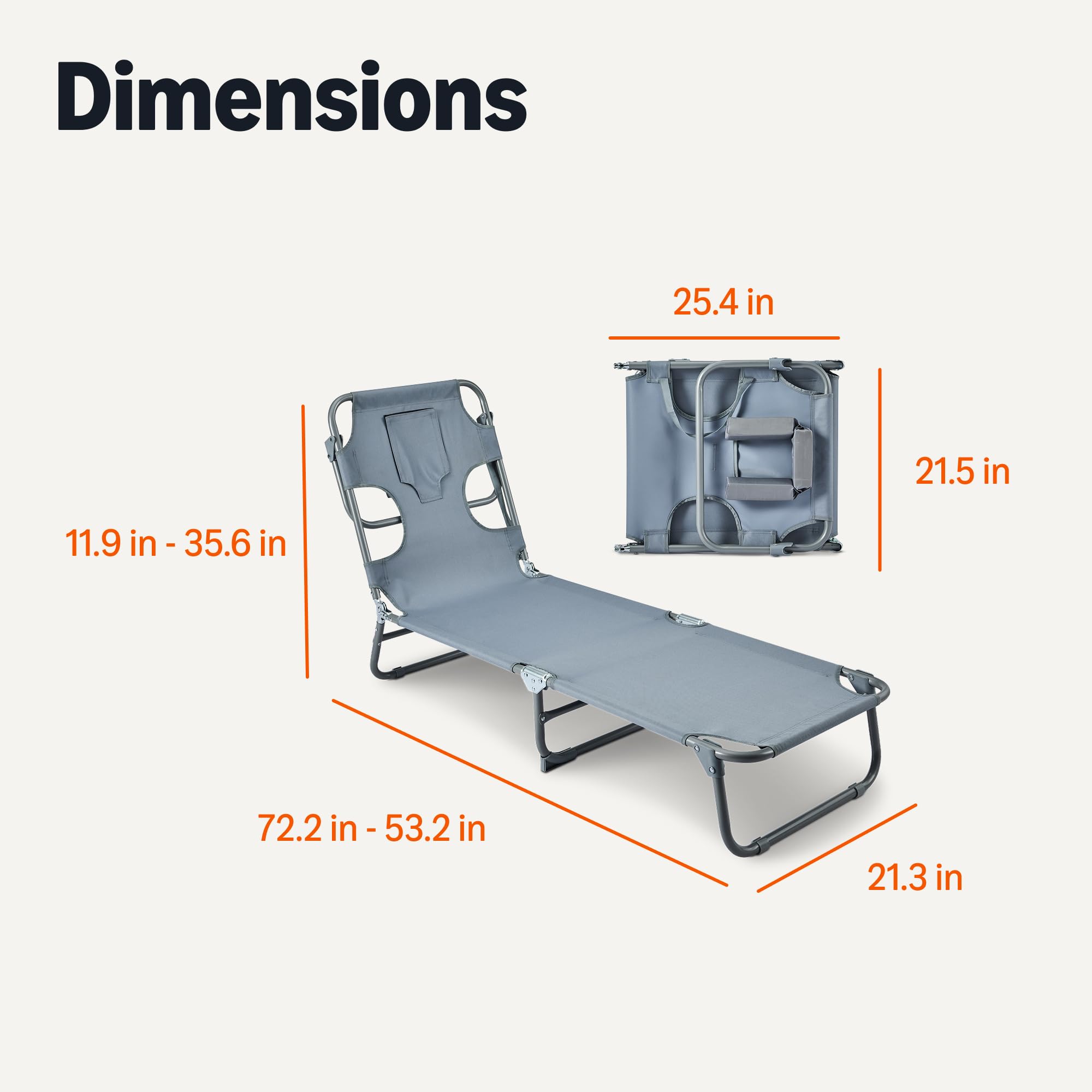 Amazon Basics chair next to a cooler showing scale and portable, lightweight design