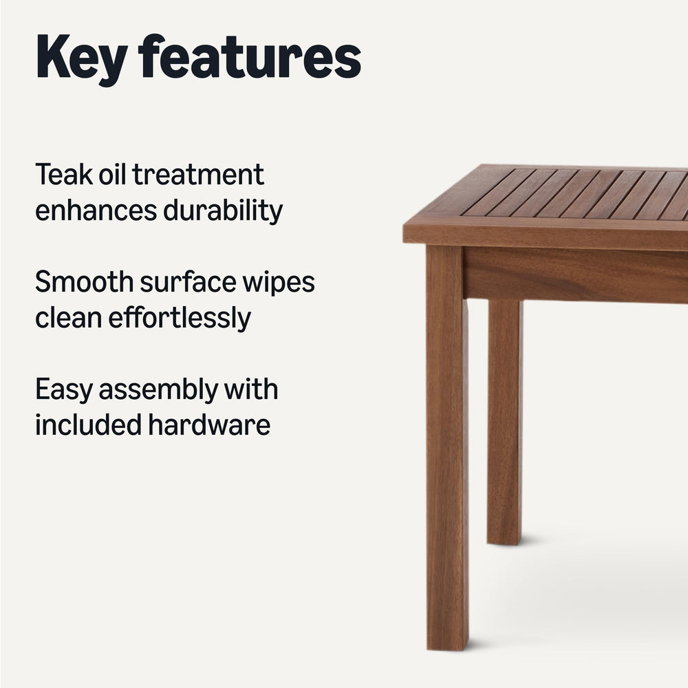 Amazon Basics close-up of wood grain texture highlighting durable natural finish