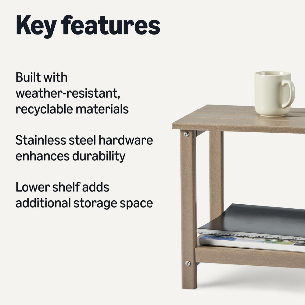 Amazon Basics lower shelf detail showing extra storage and organization benefit