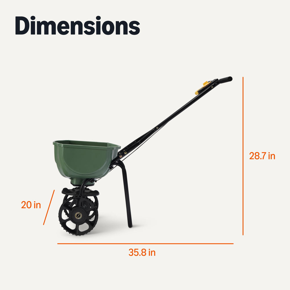 Amazon Basics shown with seed bag for scale and practical yard coverage