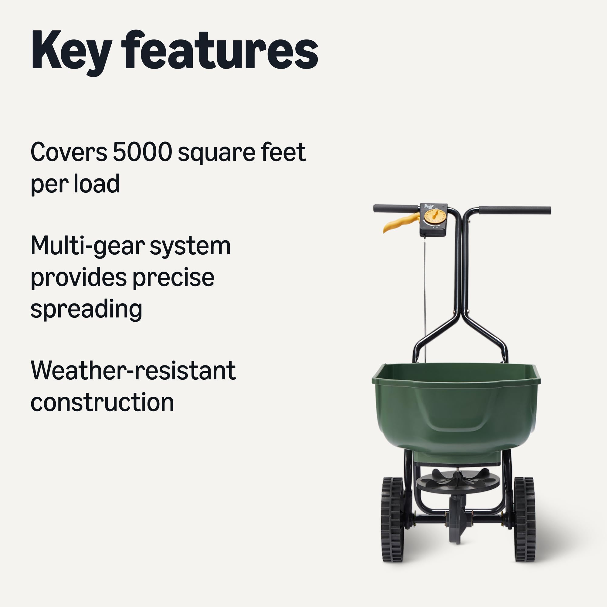 Amazon Basics hopper close-up highlighting capacity and easy loading benefit