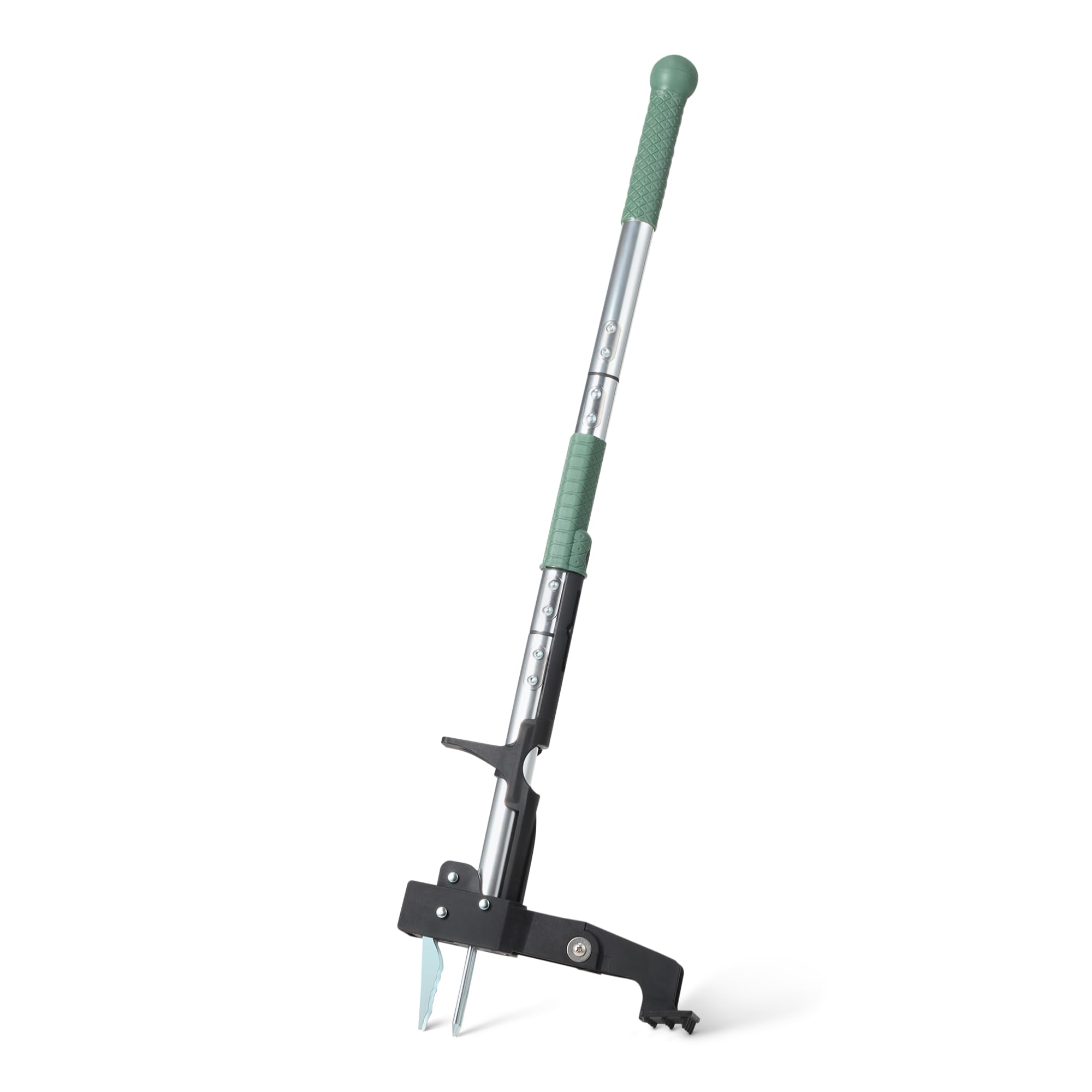 Amazon Basics front view of weed puller showing full tool and benefit of upright weeding