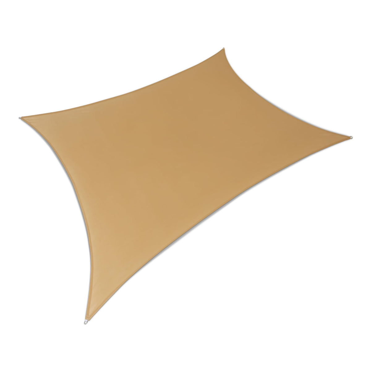 Amazon Basics front view of sand shade sail showing coverage benefit