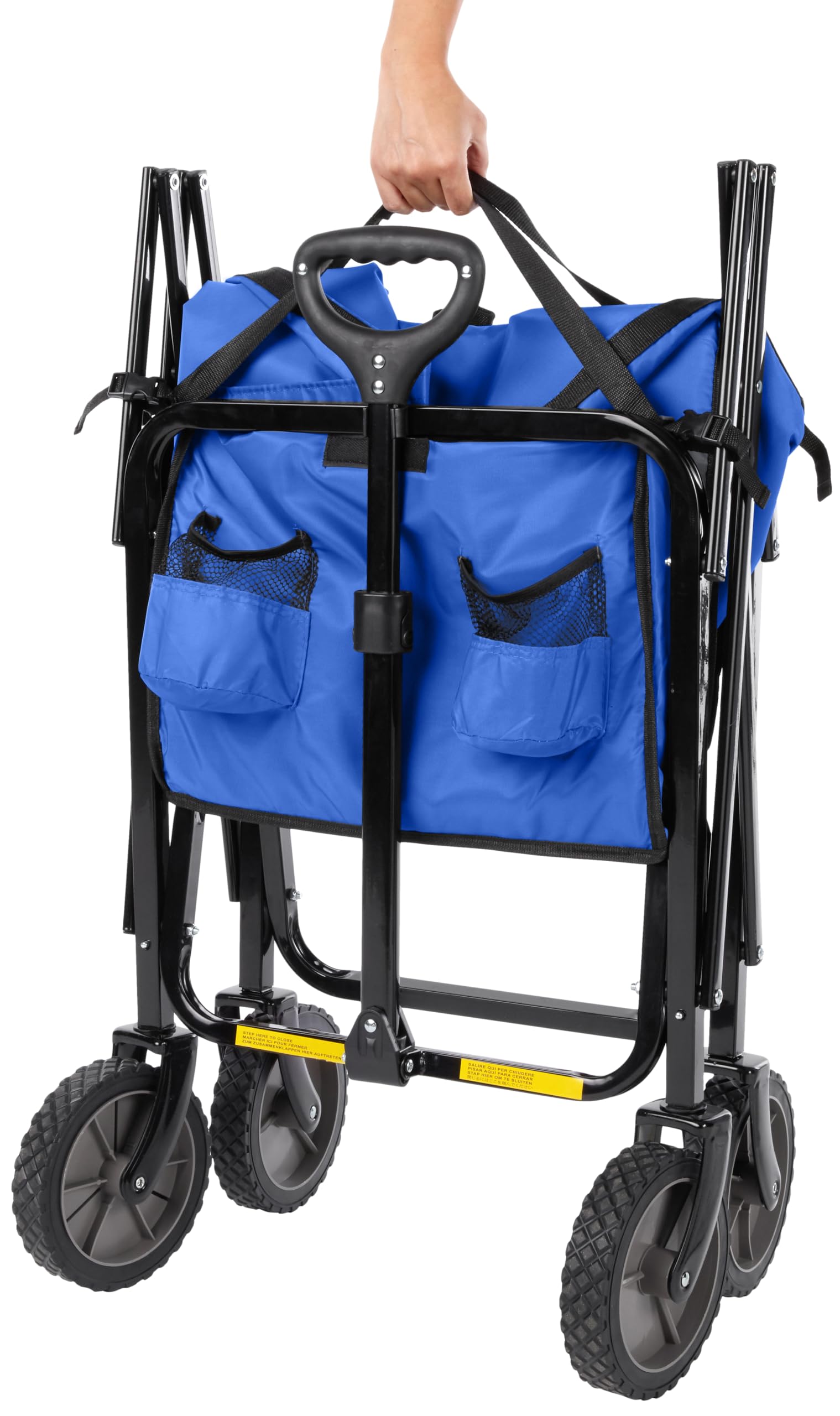 Amazon Basics wagon at campsite carrying coolers and camping gear