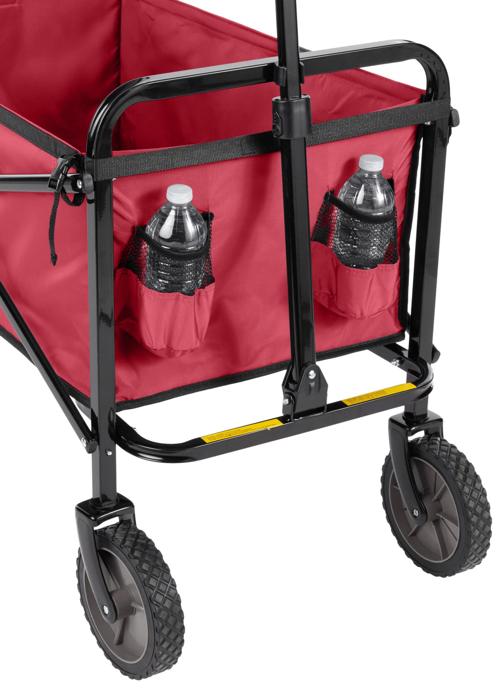 Amazon Basics folded wagon inside carry bag for compact storage and travel convenience