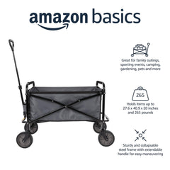 Amazon Basics wagon folded and in carry bag for compact transport and easy trunk storage