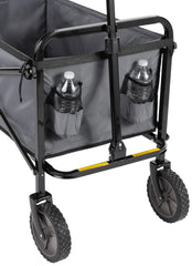 Amazon Basics wagon close-up of exterior pockets and fabric for organized access and convenience